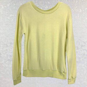 Forever 21 Long Sleeve Green-Yellow Pullover Top w/Cutout Back Bow Detail Size M